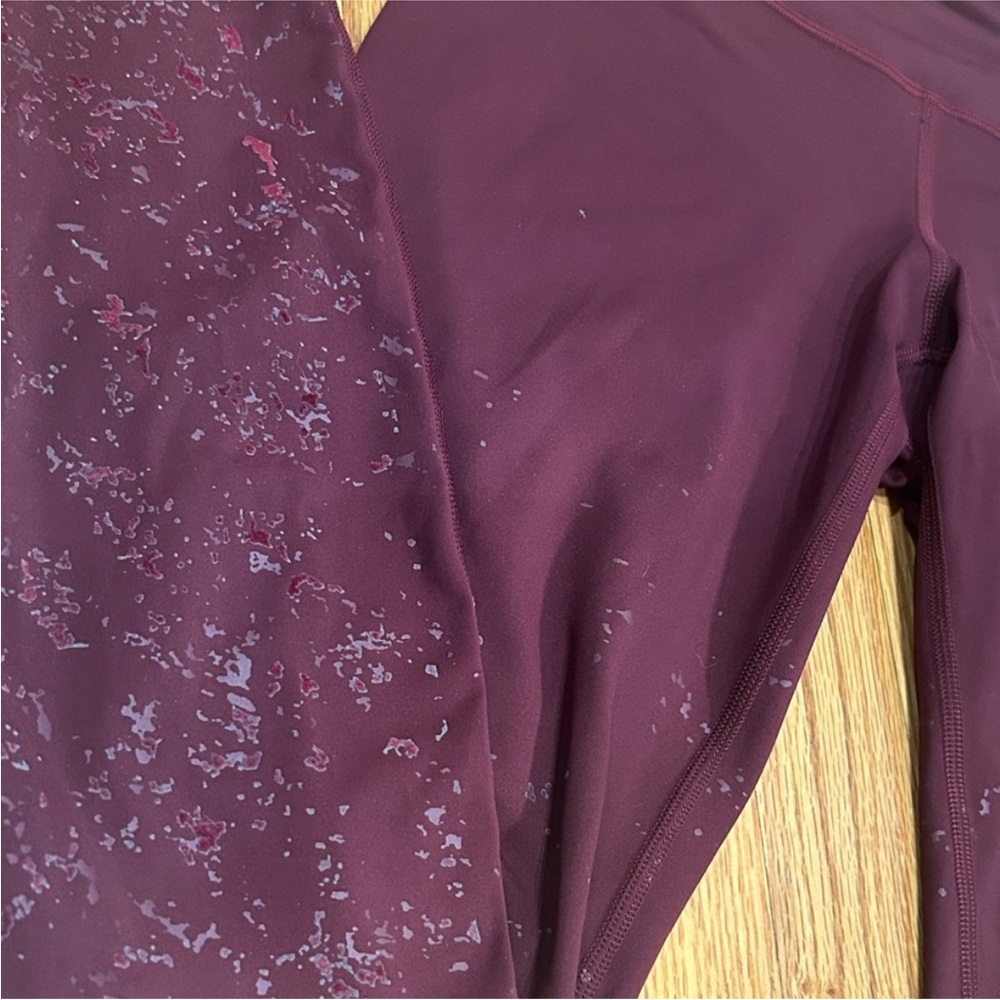 #30- $8 🍋 LULULEMON Mid-Rise Tight Legging Speckle Shine Garnet Size 6 - Picture 3 of 4